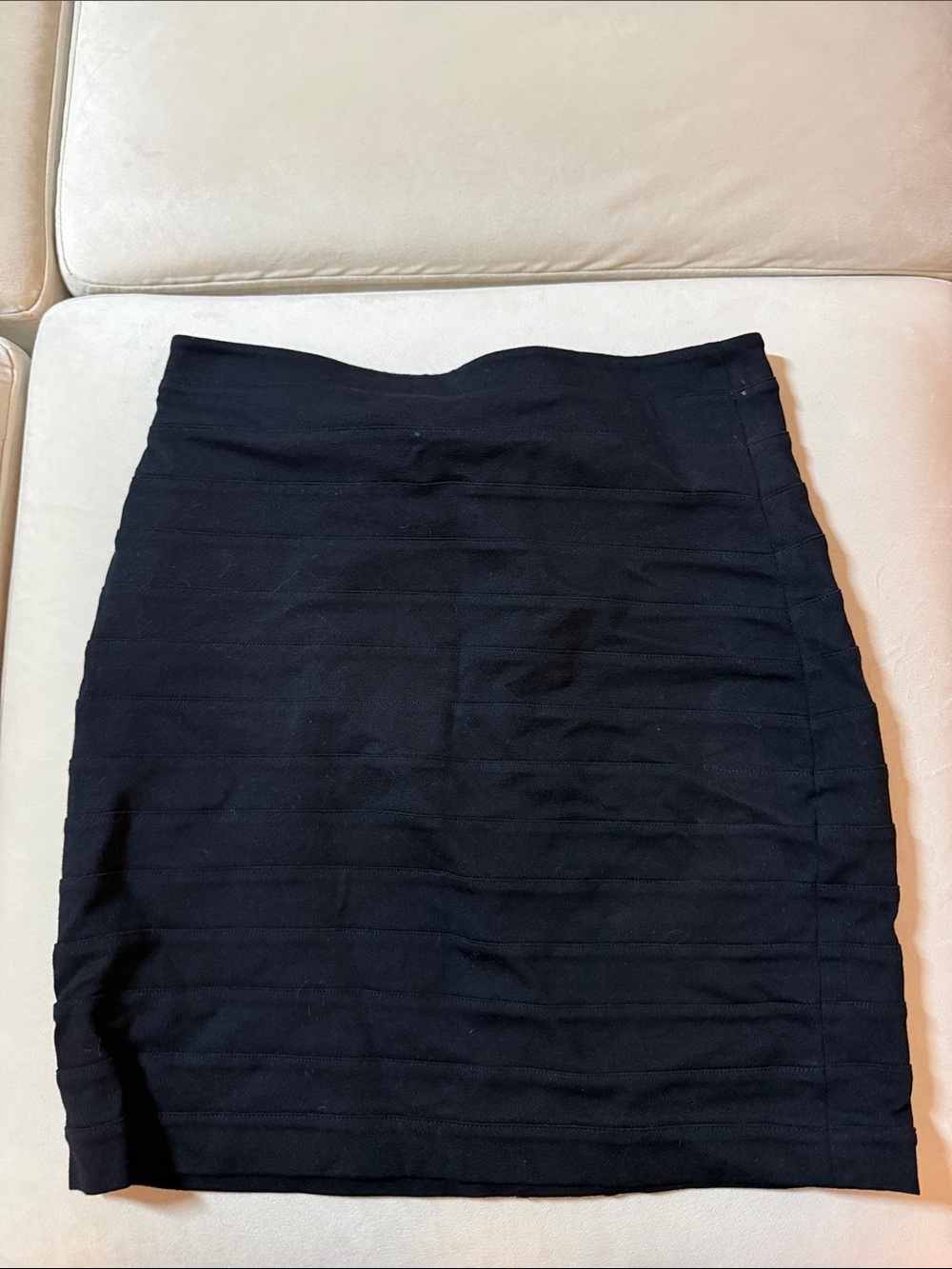Express Black Horizontal Bandage Pencil Skirt